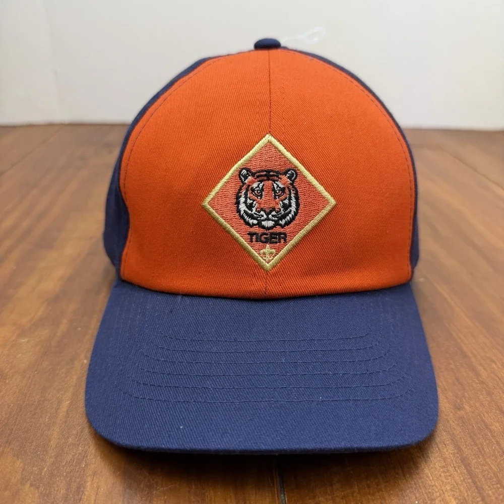 BSA Official Tiger Cub Scout Cap/Hat  S/M Adjustable Boy Scouts Hat Orange/Blue